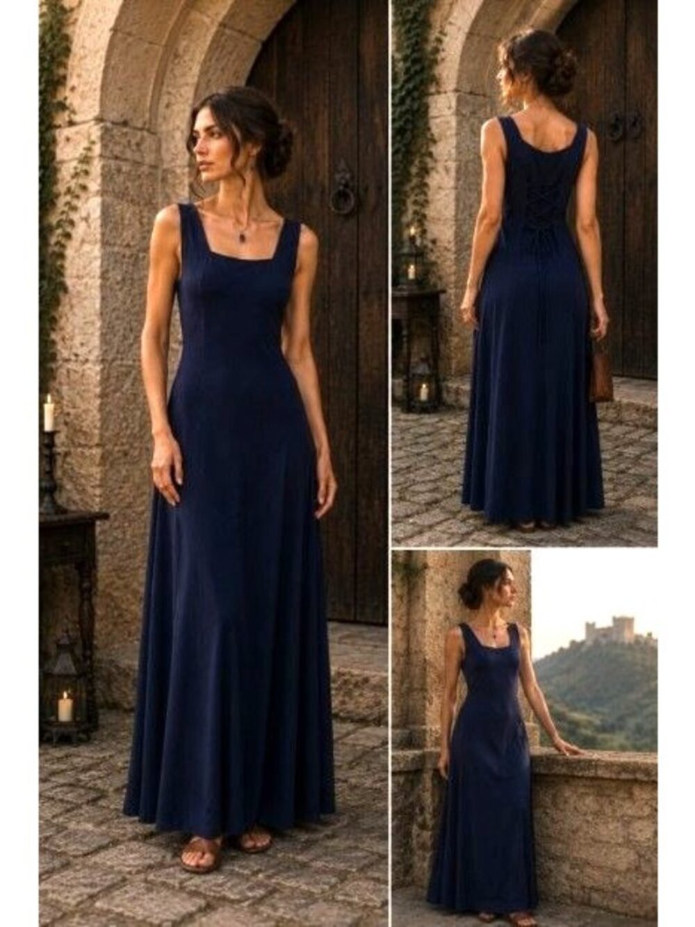 HolyClothing Womens Dress Medieval Renaissance Maxi Celtic Fantasy Gothic L